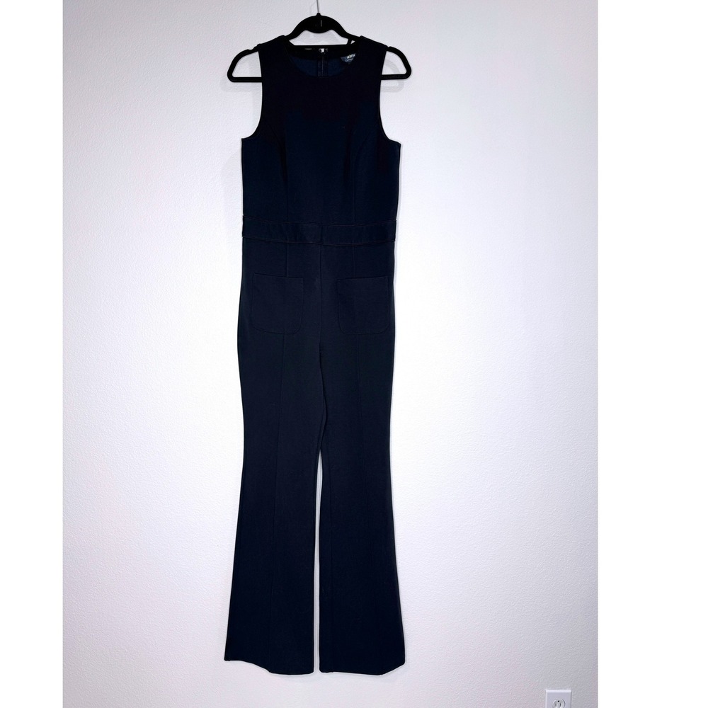 MAEVE Magdalena Jumpsuit‎ MED Black Sleeveless Ponte Pockets Office Careerwear